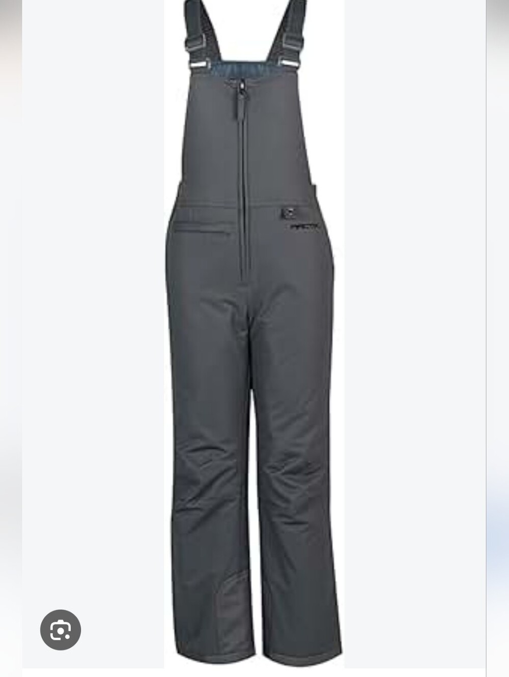 Kids Gray Ski Bib Pants - Waterproof Insulated Overalls